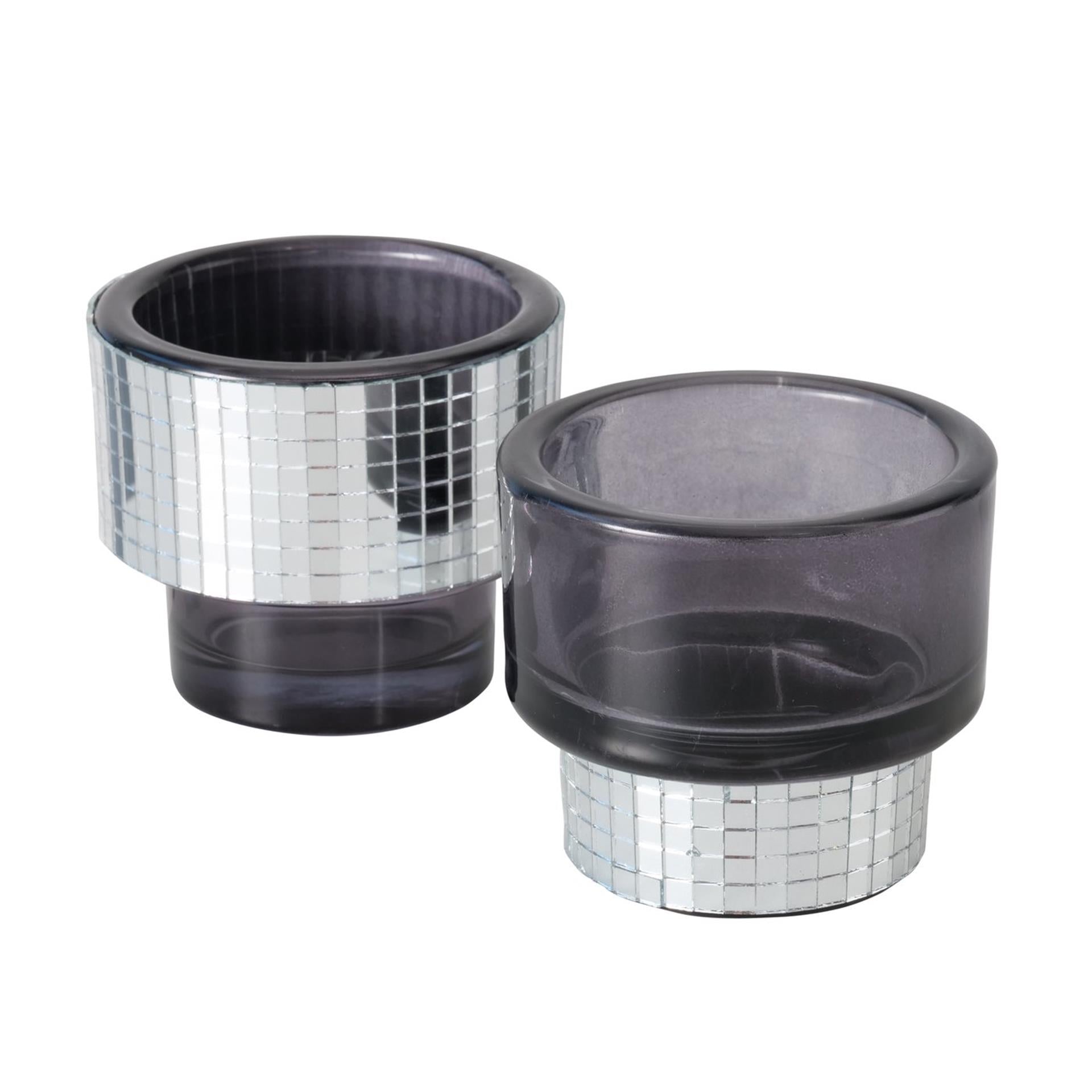 Boltze home theelichthouder disco glas h7,5 cm