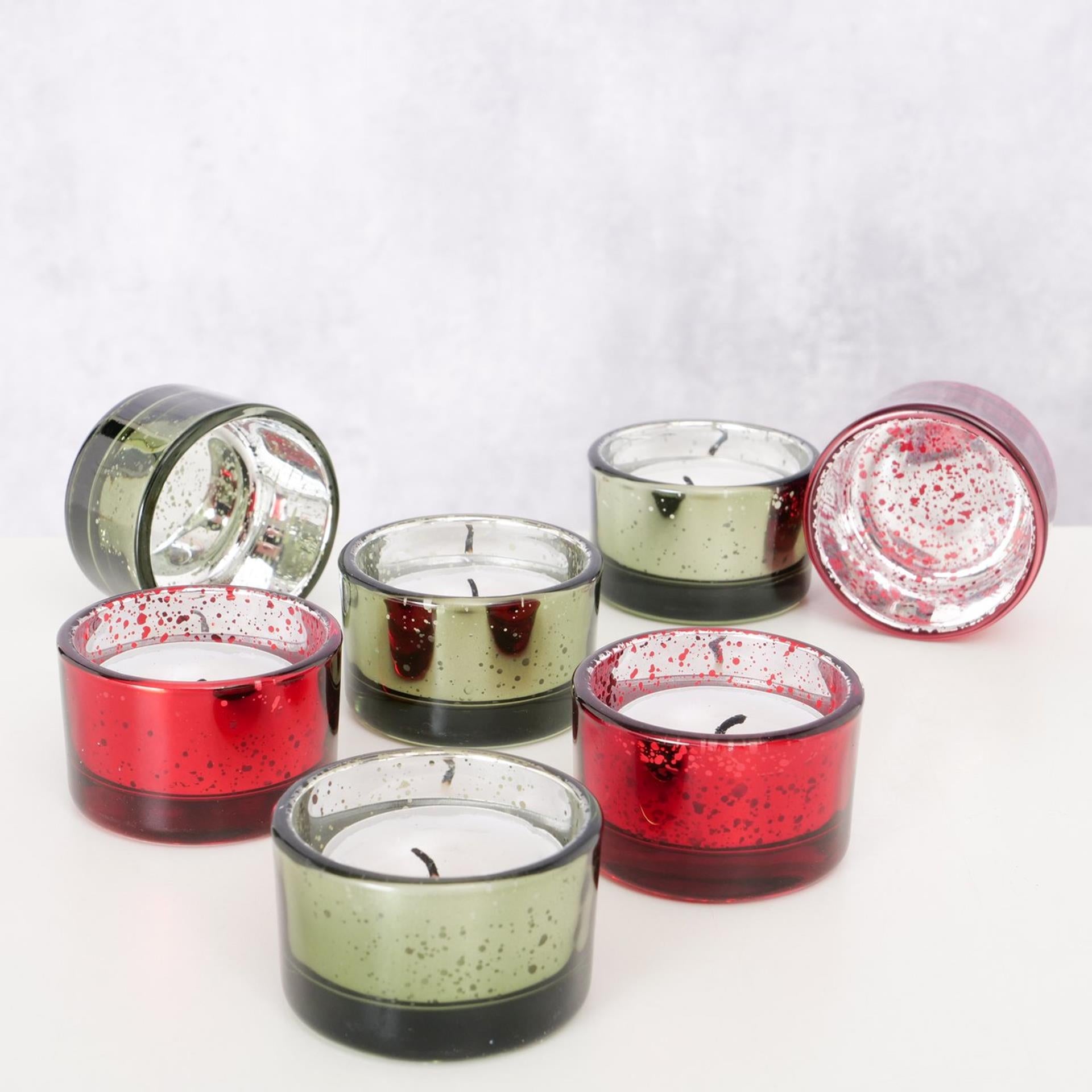 Boltze home theelichthouder glas set a 4 h3cm
