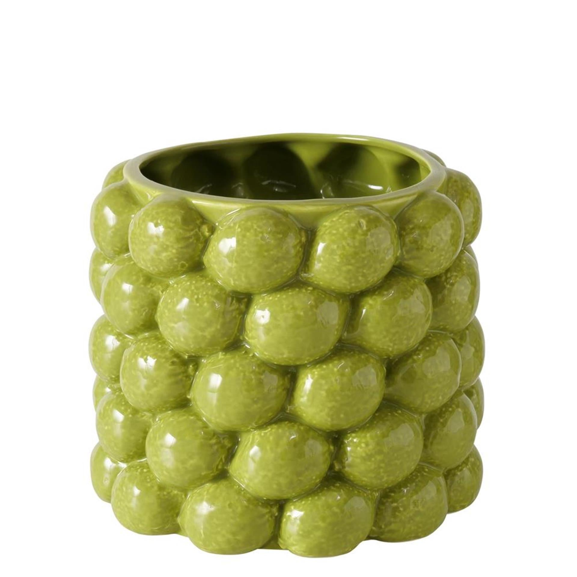 Boltze home bloempot lime dia16x14cm porselein groen