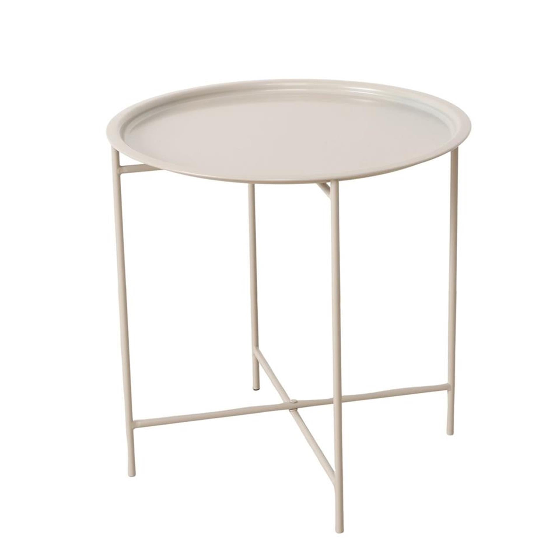 Boltze home dienbladtafel metaal beige