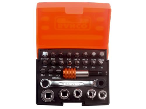 Bahco bit dopsleutelset met ratel | 2058 s26