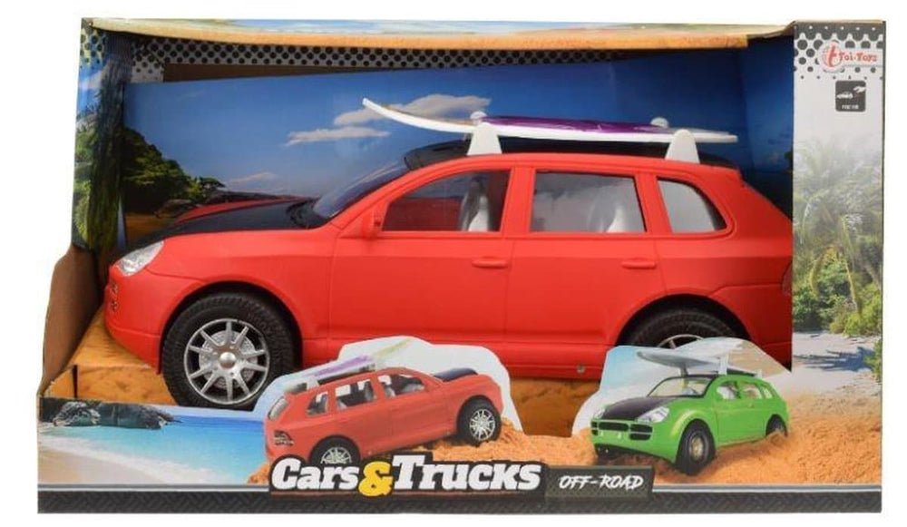 Toi-toys toitoys grote speelauto met surfplank 31 cm lang