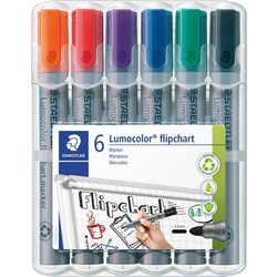 Flipchartmarker staedtler lumocolor assorti pak 6 stuks