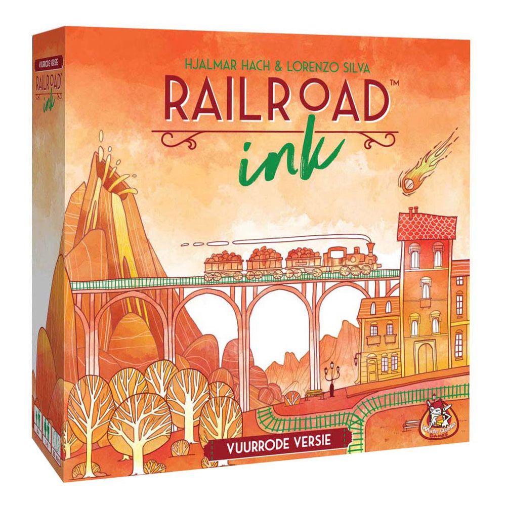 White goblin games - railroad ink (vuurrode versie) - dobbelspel - 1 tot 6 spelers - roll write - puzzelspel - voor de hele familie