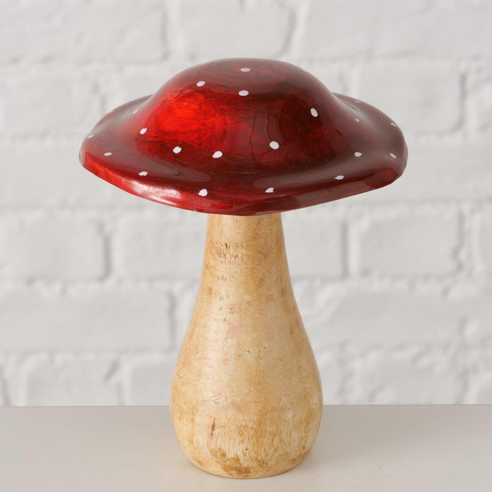 Boltze home paddenstoel pilo mangohout 13x13x15cm