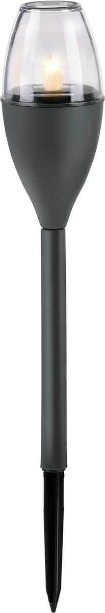 Grundig solar tuinlamp – ø6 x 85 cm – tuinverlichting met grondpin - flikkerende gele led – 6-8 uur brandduur
