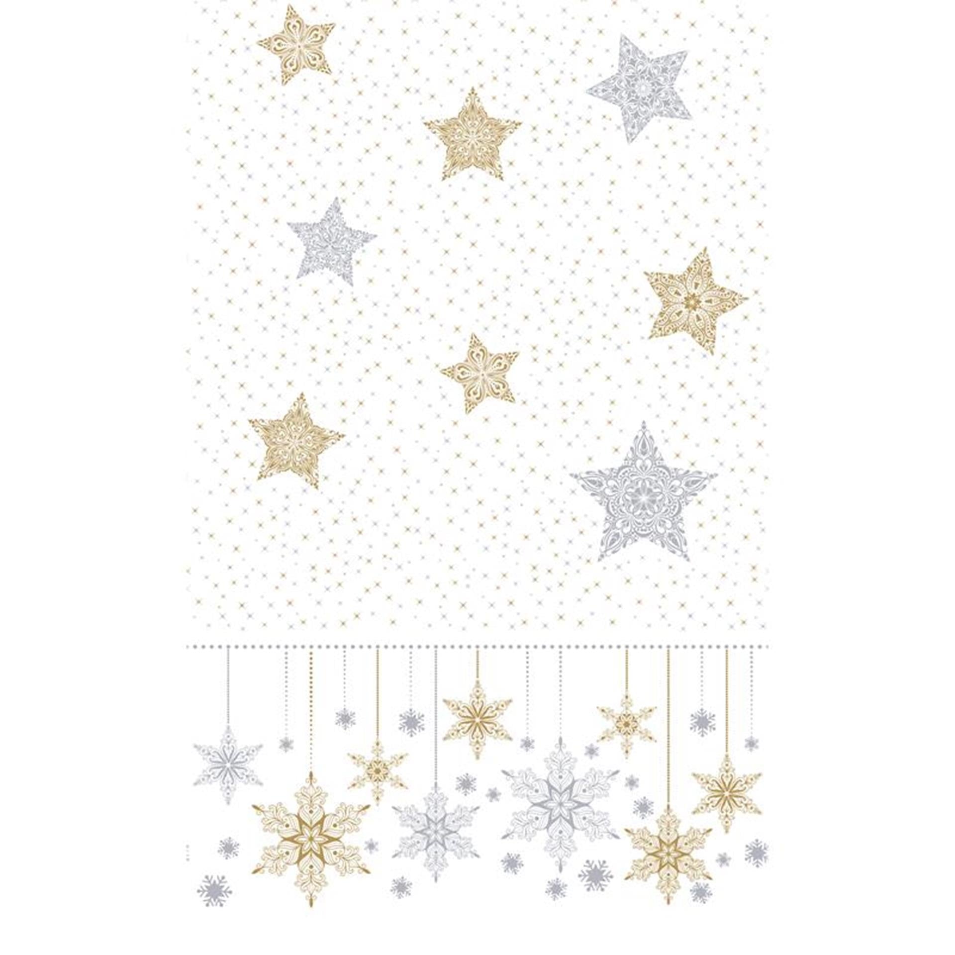 Duni tafellaken snowstars white 138x220