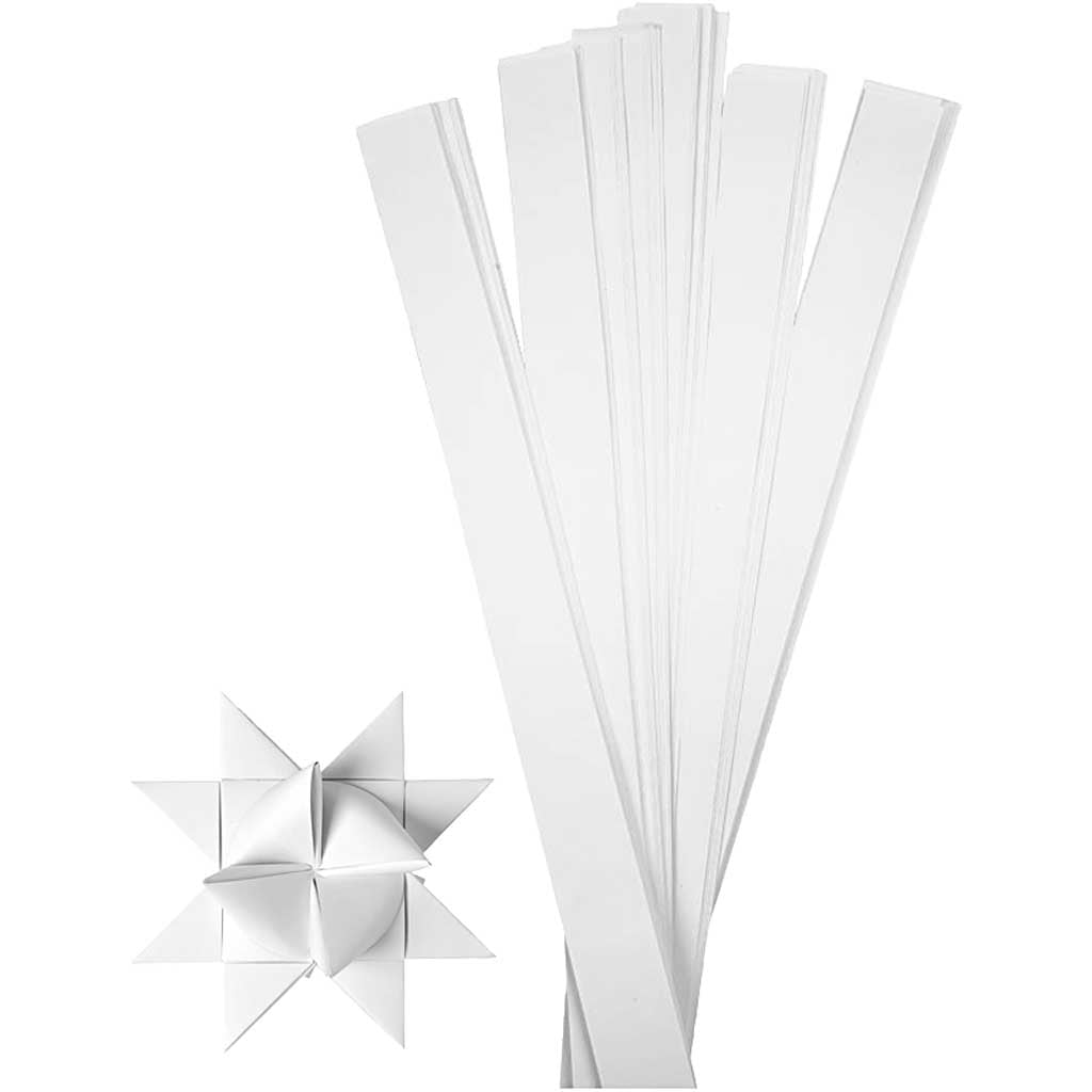 Vlechtstroken, l: 73 cm, d 11,5 cm, b: 25 mm, wit, 100 stroken 1 doos