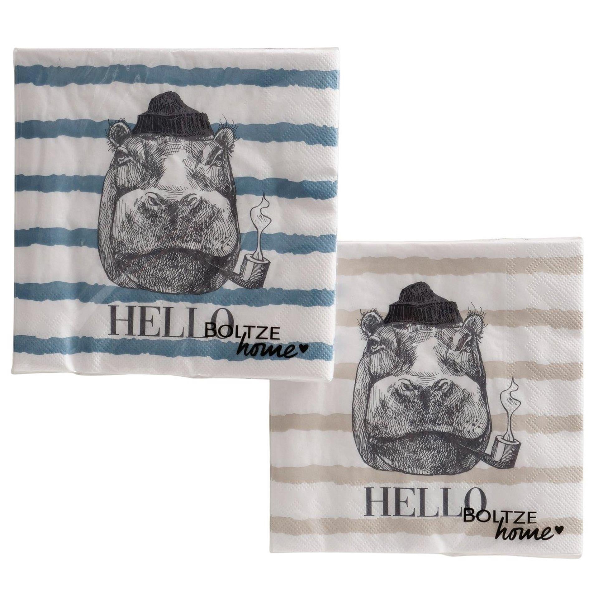 Boltze home servetten nijlpaard 16,5x3cm