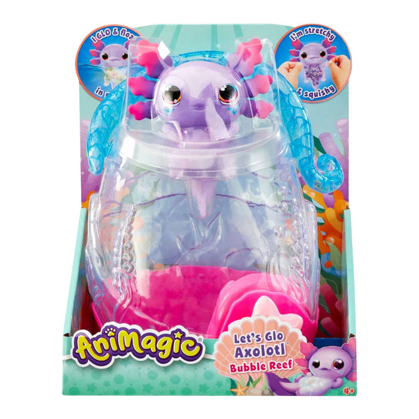 Goliath animagic let's glo axolotl aquarium - speelfiguur - lichtgevende axolotl - met eigen aquarium