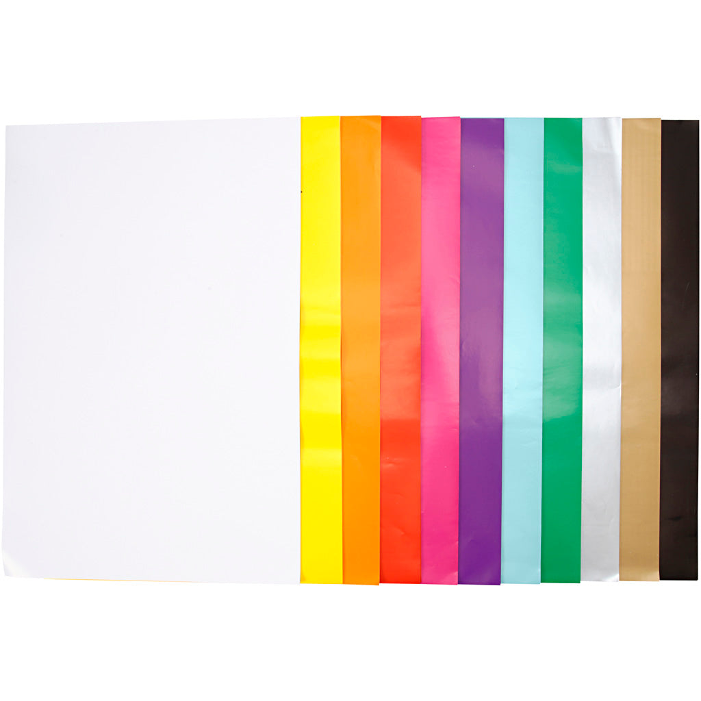 Glanspapier, vel 32x48 cm, 80 gr, diverse kleuren, 11x25 vel 1 doos