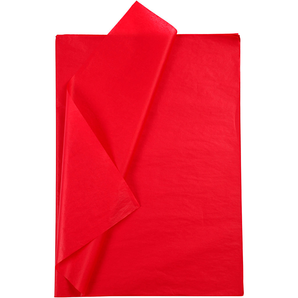 Tissuepapier, vel 50x70 cm, 17 gr, rood, 25 vel 1 doos