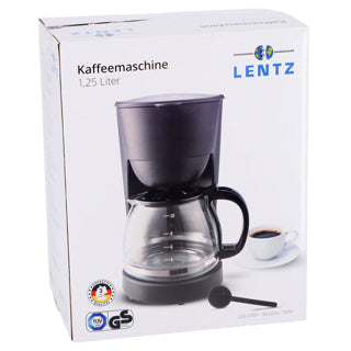 Lentz koffiezetapparaat 1,25l zwart 750w