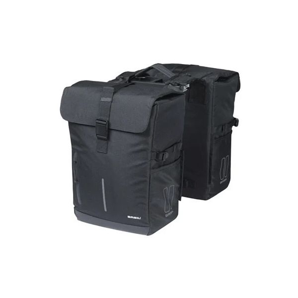 Basil dubbele fietstas move mik 30 liter 16 x 27 x 38 cm - zwart