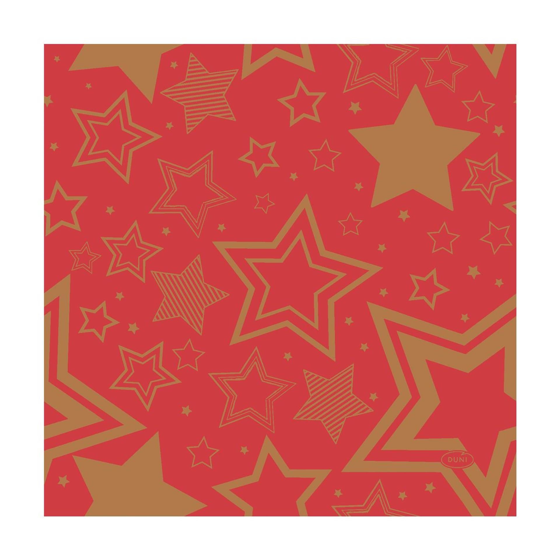 Duni servetten holiday star red 33x33cm