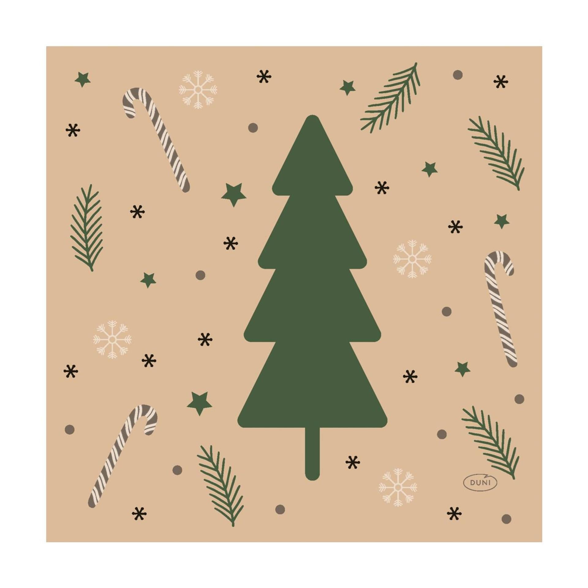 Duni servetten natural yuletid 33x33cm