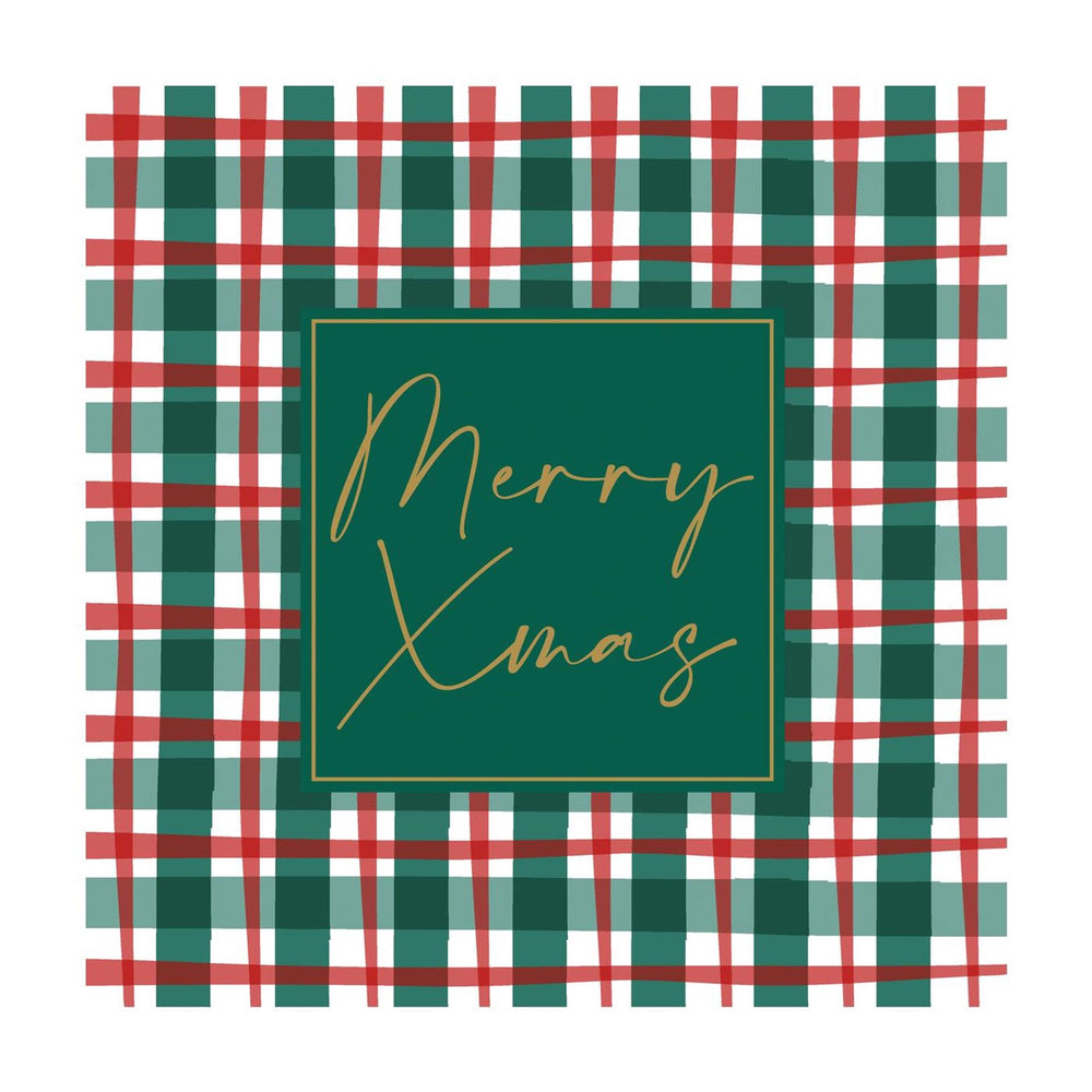 Duni servetten xmas check 24x24cm