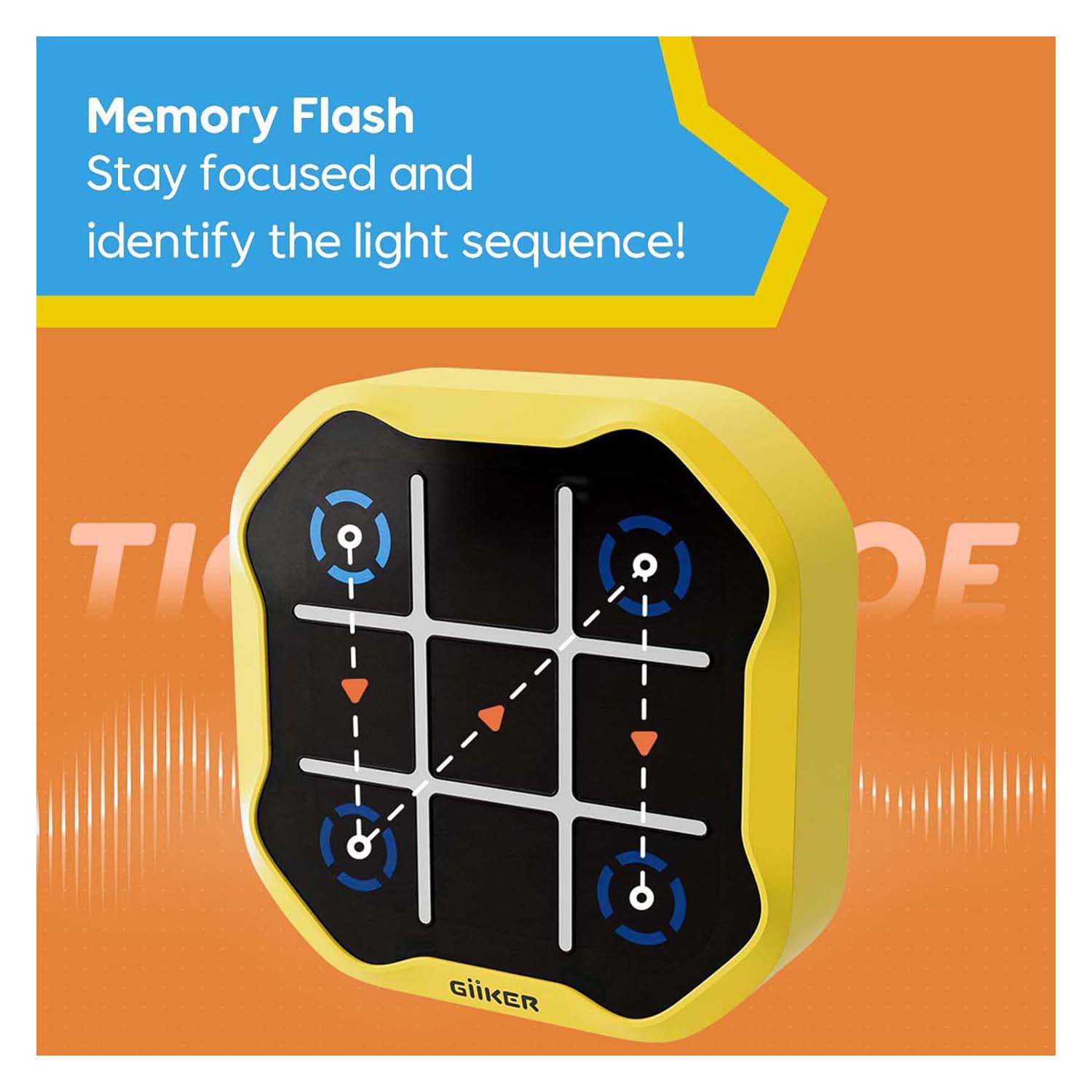 Giiker tic-tac-toe bolt spel - geel