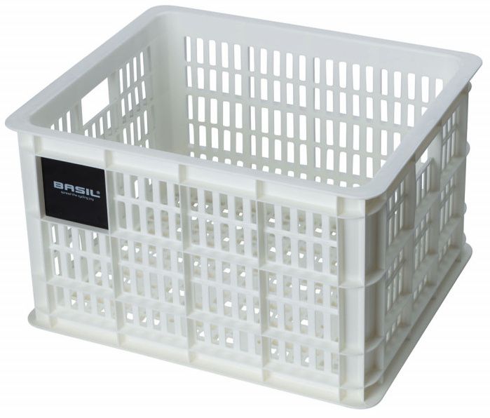 Caisse de vélo recyclée Basil Crate M 29,5 litres 35 x 45 x 25 cm - blanc brillant