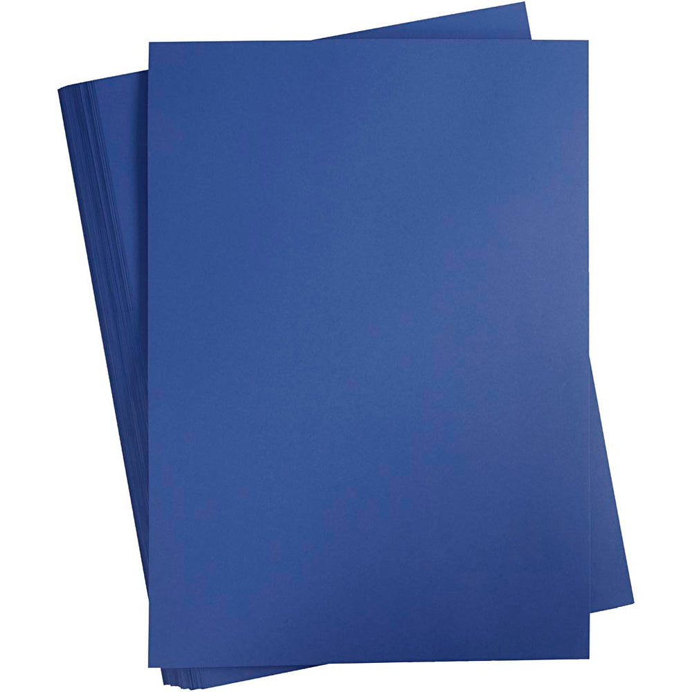 Gekleurd karton, a2, vel 420x594 mm, 180 gr, donkerblauw, 100 vel 1 doos