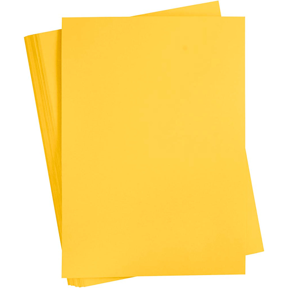 Gekleurd karton, a2, vel 420x594 mm, 180 gr, sun yellow, 100 vel 1 doos