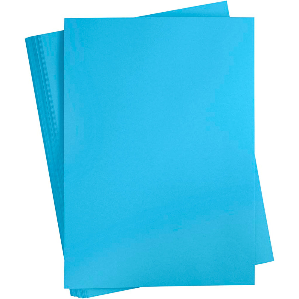Gekleurd karton, a2, vel 420x594 mm, 180 gr, turquoise, 100 vel 1 doos