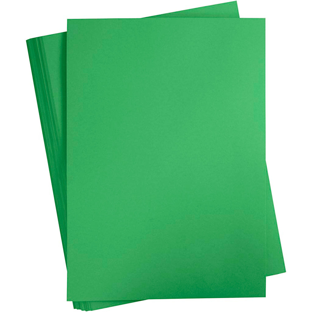 Gekleurd karton, a2, vel 420x594 mm, 180 gr, gras groen, 100 vel 1 doos