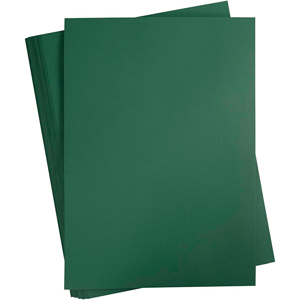 Gekleurd karton, a2, vel 420x594 mm, 180 gr, donkergroen, 100 vel 1 doos