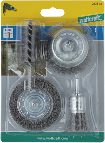 Wolfcraft Wolfcraft Staalborstelset met ronde schacht 4-delig 2133000
