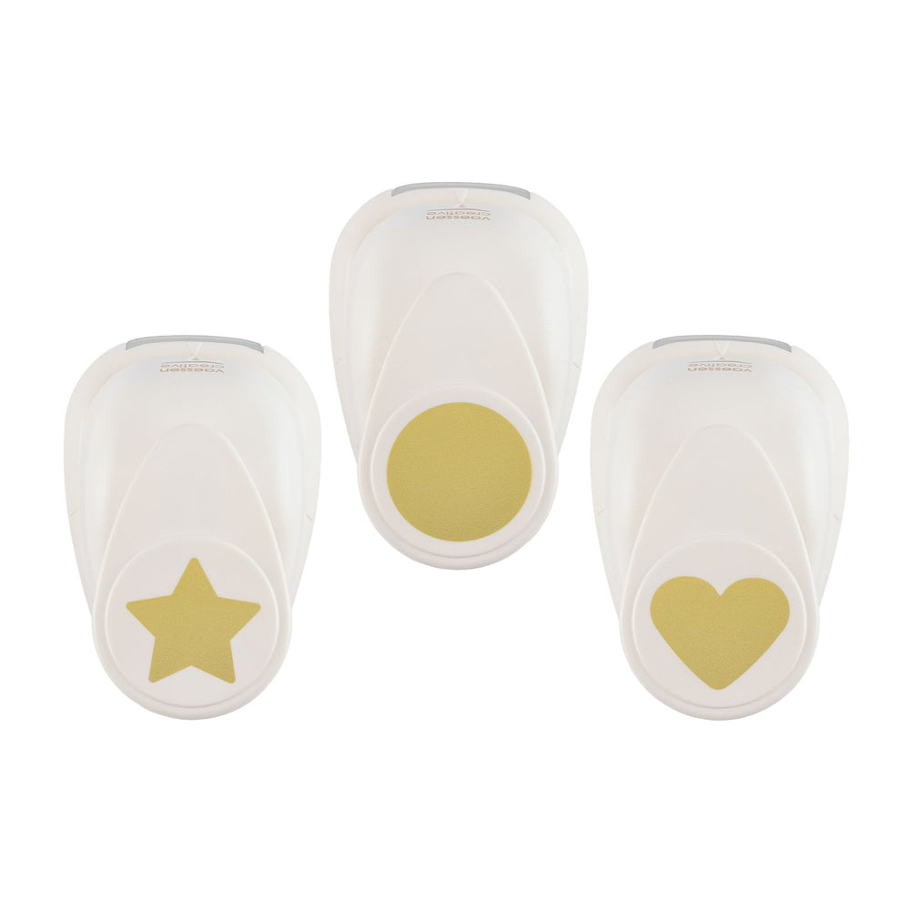 Vaessen creative • figuurpons set cirkel hart ster 3st