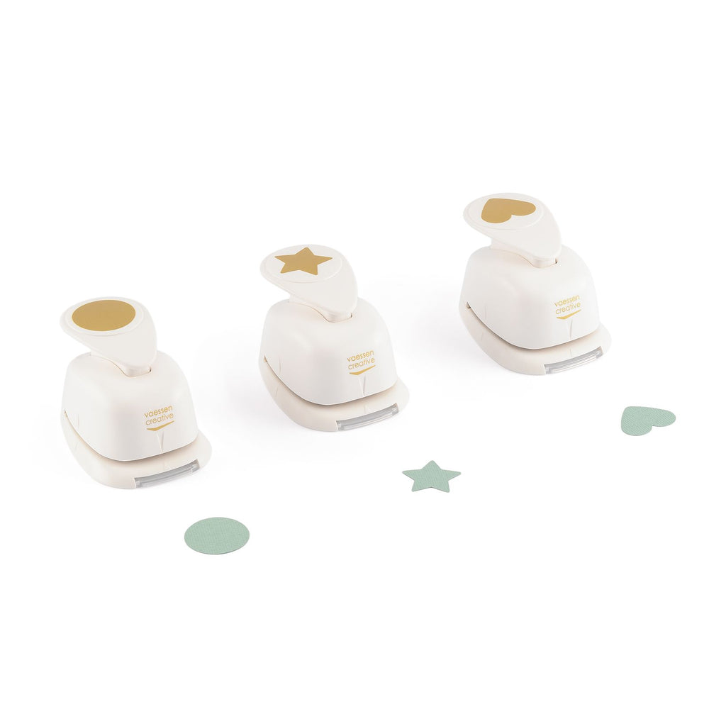 Vaessen creative • figuurpons set cirkel hart ster 3st