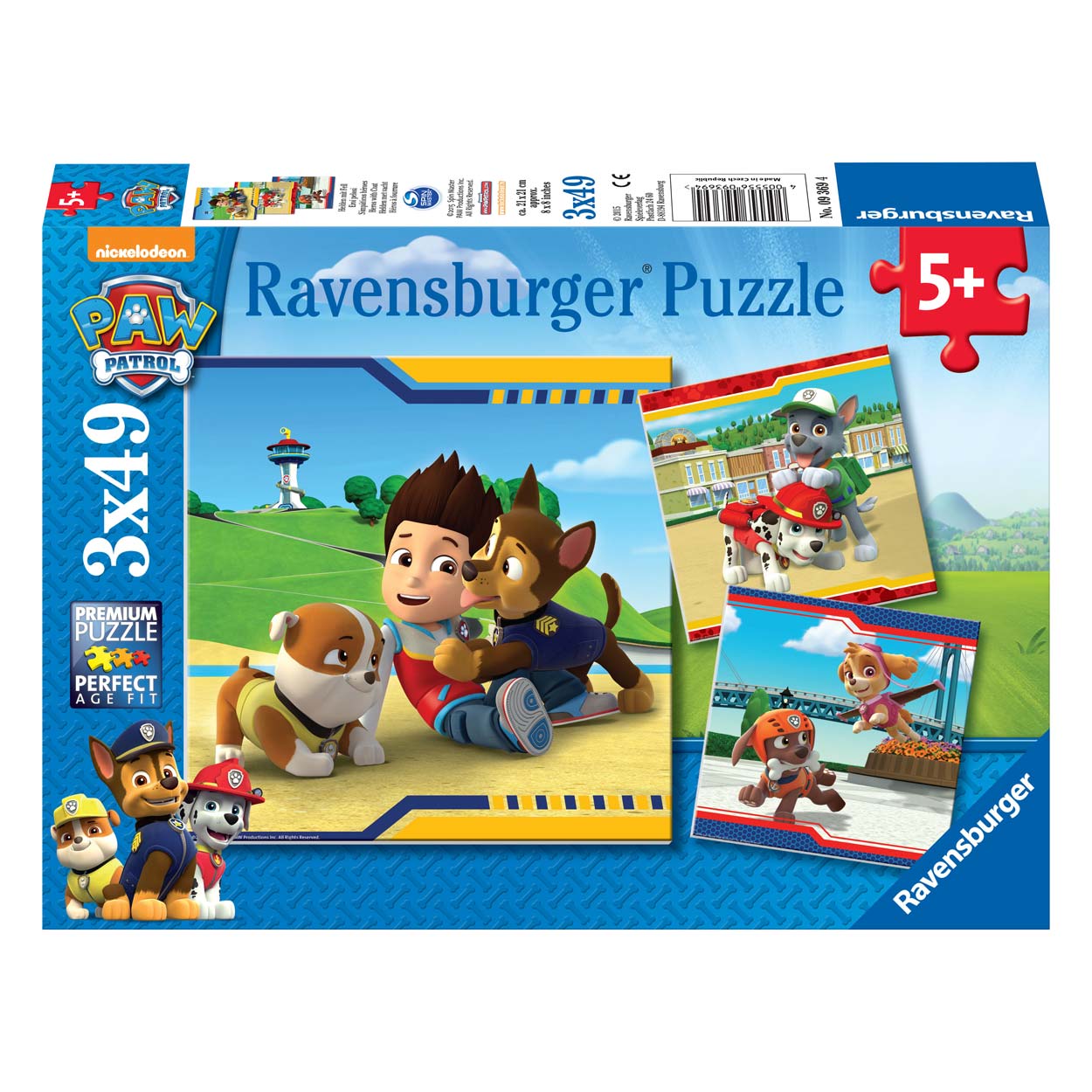 Ravensburger Paw Patrol puzzel - helden met vacht, 3x49st.
