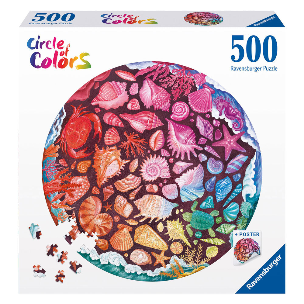 Ravensburger legpuzzel cirkel van kleuren zeeschelpen, 500st.