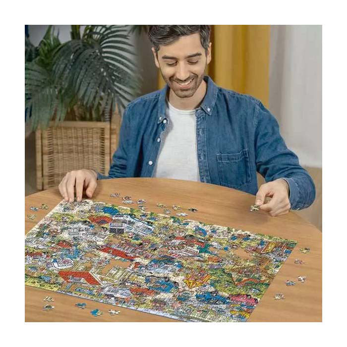Ravensburger puzzel holiday resort 1 - camping cartoon legpuzzel 1000 stukjes.