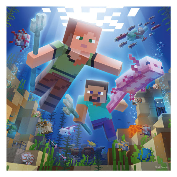 Ravensburger puzzel minecraft biomes - legpuzzel - 3x49 stukjes