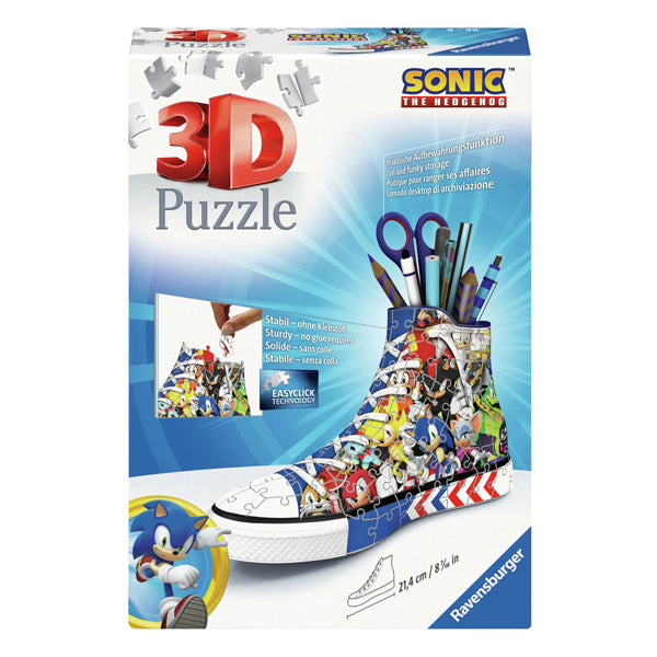 Ravensburger 3d puzzel pennenbak sonic de egel, 108st.