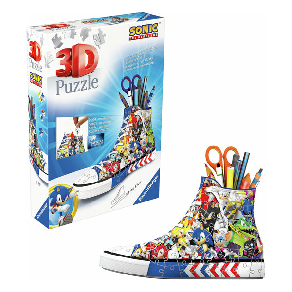 Ravensburger 3d puzzel pennenbak sonic de egel, 108st.