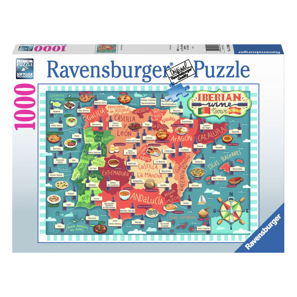 Legpuzzel Kaart Van Iberia - Wijnen, 1000st.