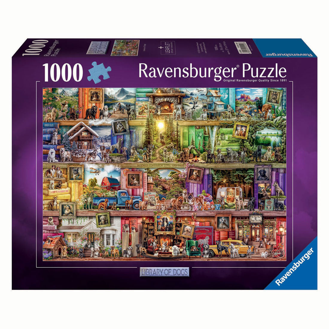 Ravensburger puzzel de bibliotheek van honden 1000 stukjes