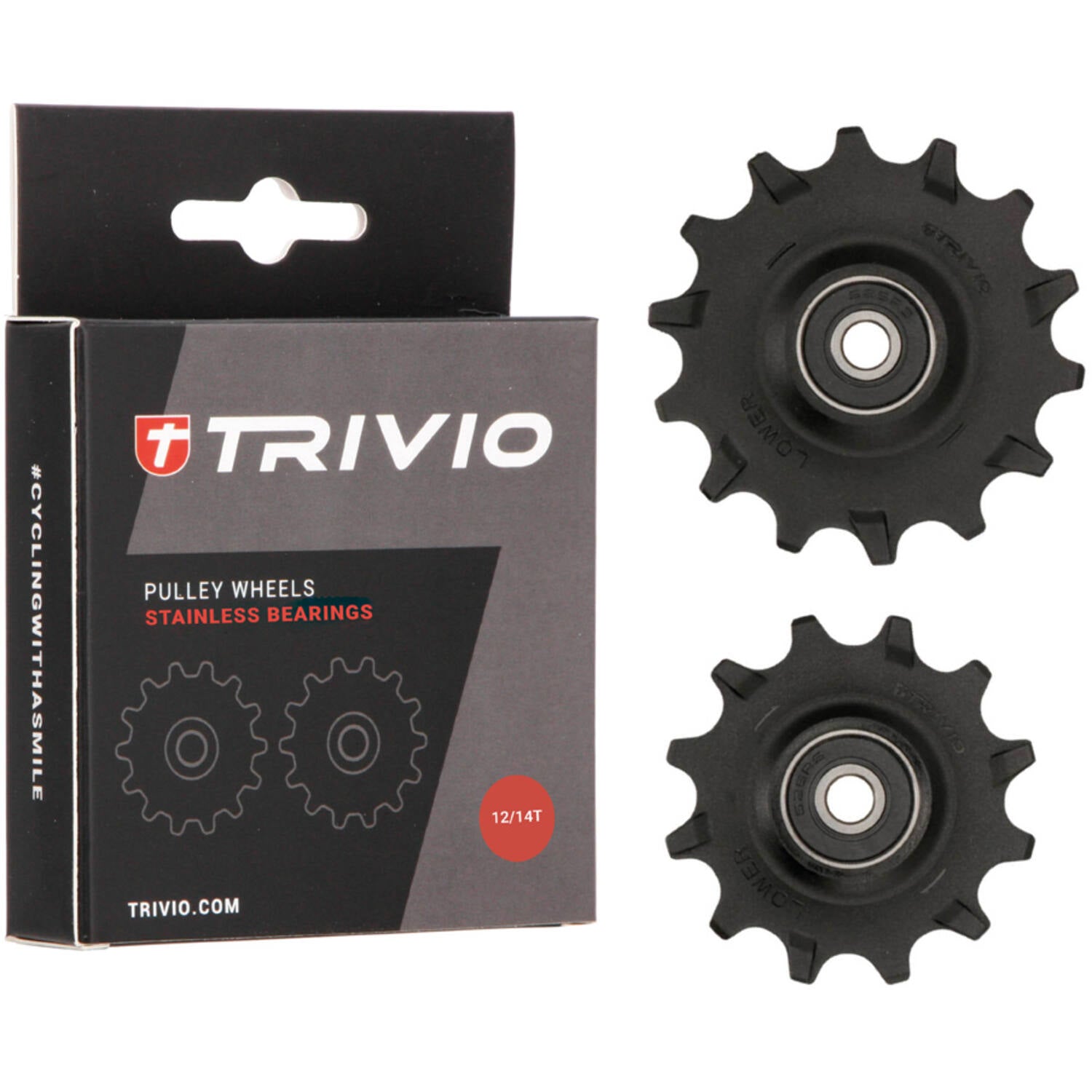 Trivio - derailleurwieltjes 12 14t stainless lagers