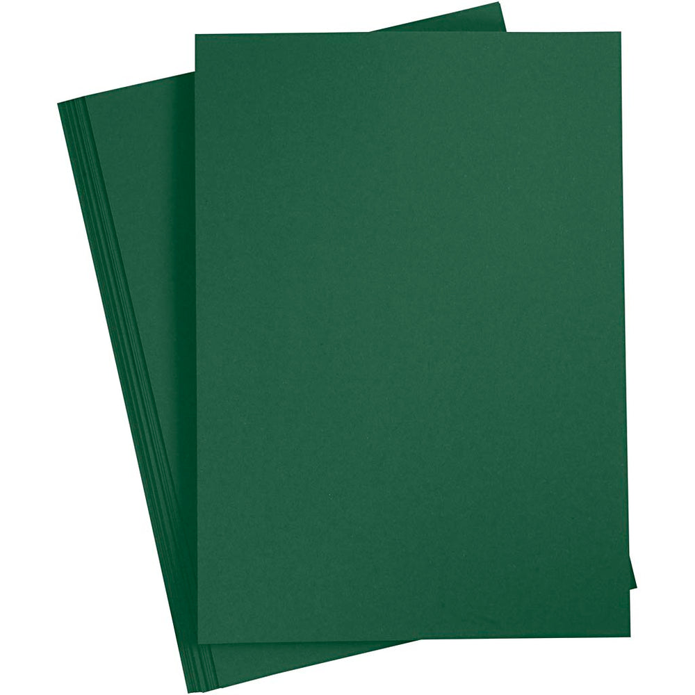 Gekleurd karton, a3, vel 297x420 mm, 180 gr, donkergroen, 20 vel 1 doos