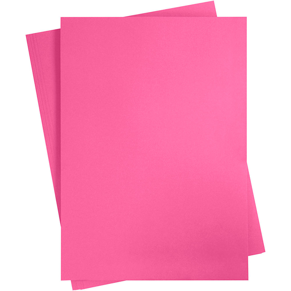 Gekleurd karton, a2, vel 420x594 mm, 180 gr, roze, 10 vel 1 doos
