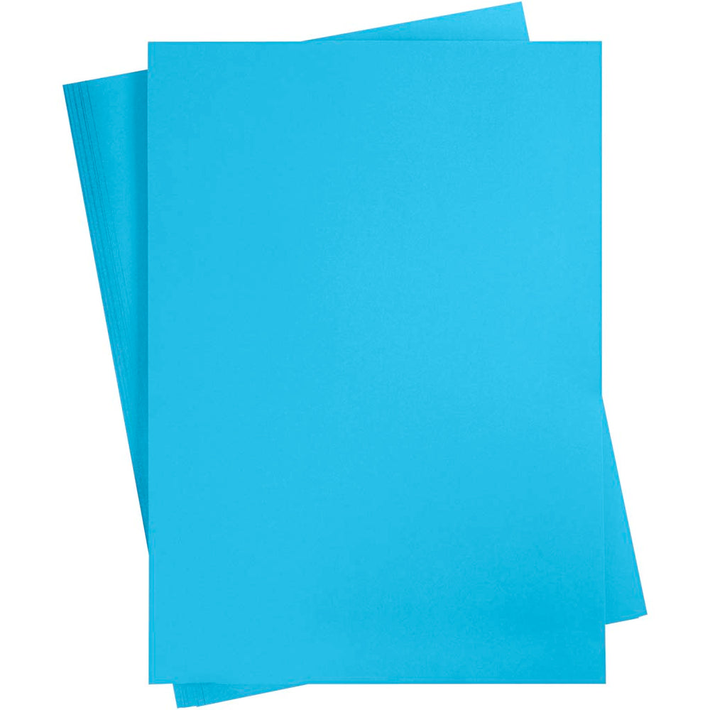 Gekleurd karton, a2, vel 420x594 mm, 180 gr, blauw, 10 vel 1 doos