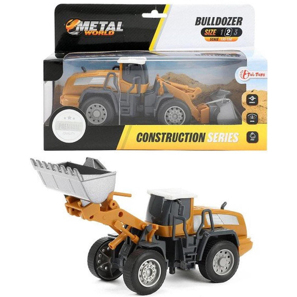 Toi-toys bulldozer metal junior 1:55 steel yellow grey