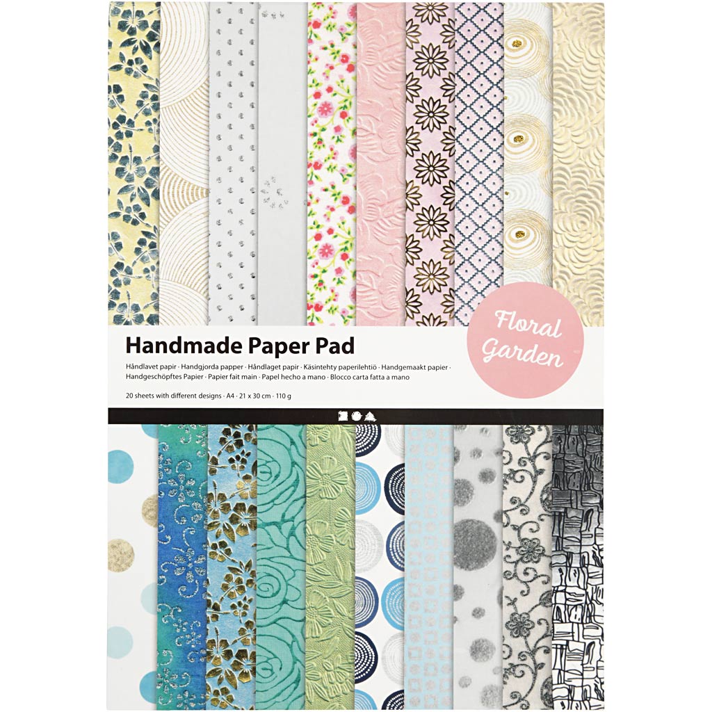 Papierblok Bloemen met handgemaakt Papier, 20 gesloten