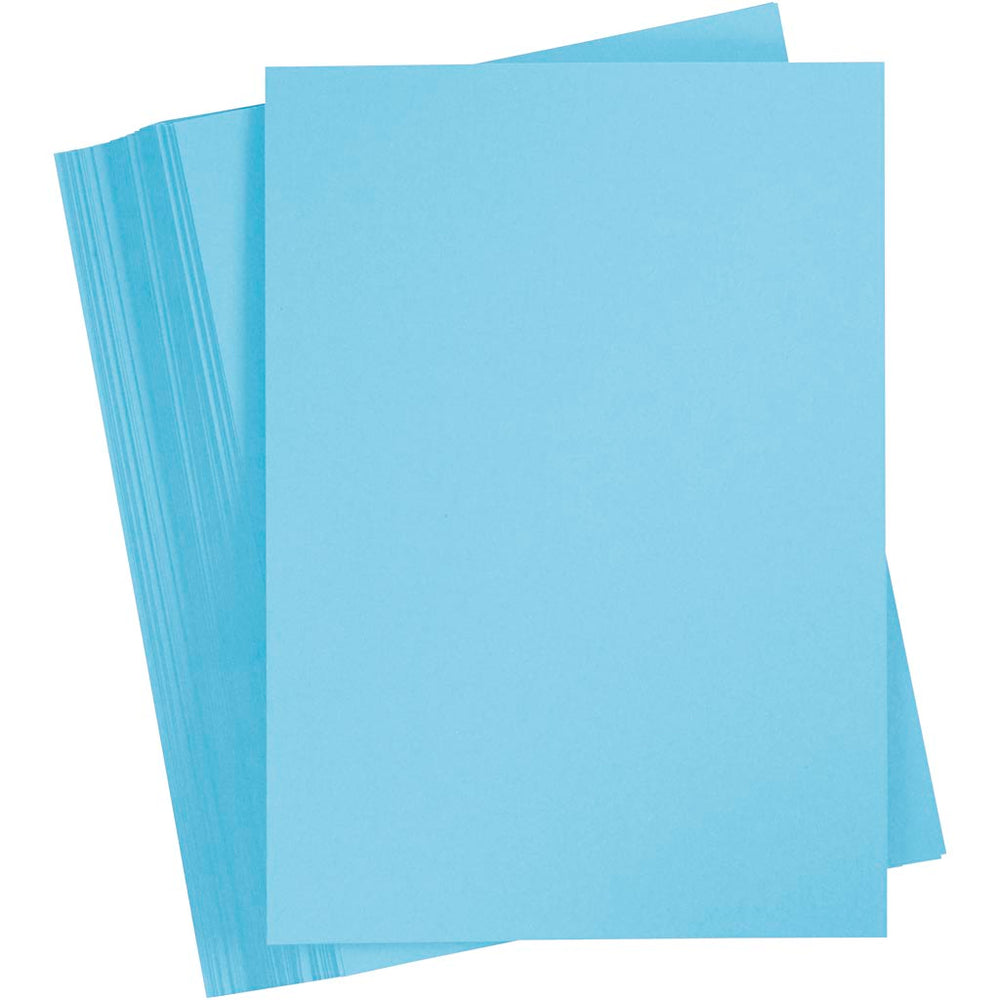 Gekleurd karton, a4, vel 210x297 mm, 180 gr, lichtblauw, 100 vel 1 doos