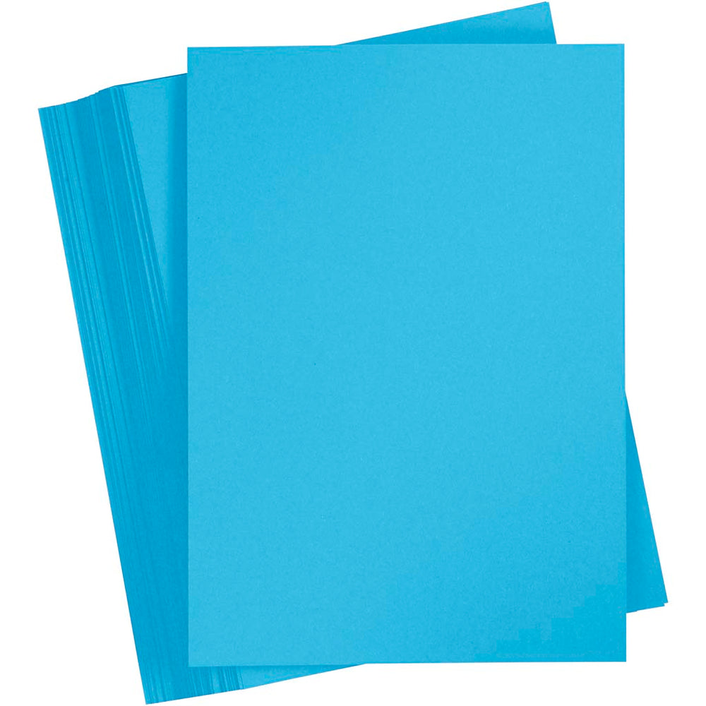 Gekleurd karton, a4, vel 210x297 mm, 180 gr, blauw, 100 vel 1 doos