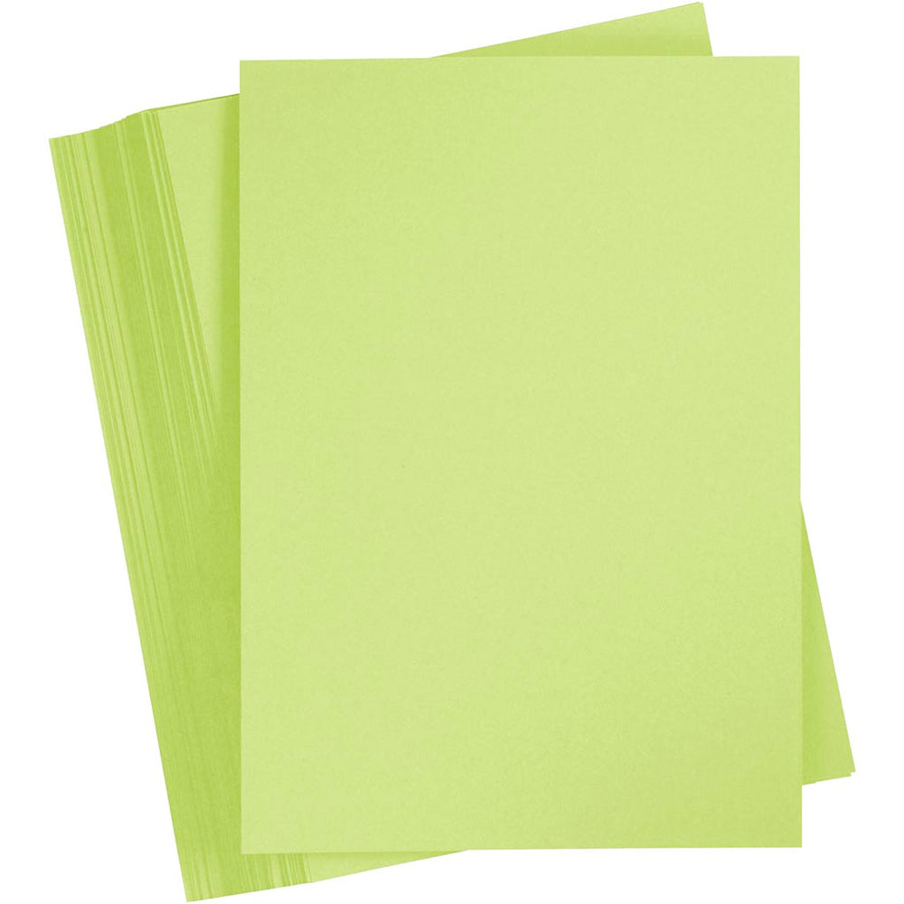 Gekleurd karton, a4, vel 210x297 mm, 180 gr, lichtgroen, 100 vel 1 doos