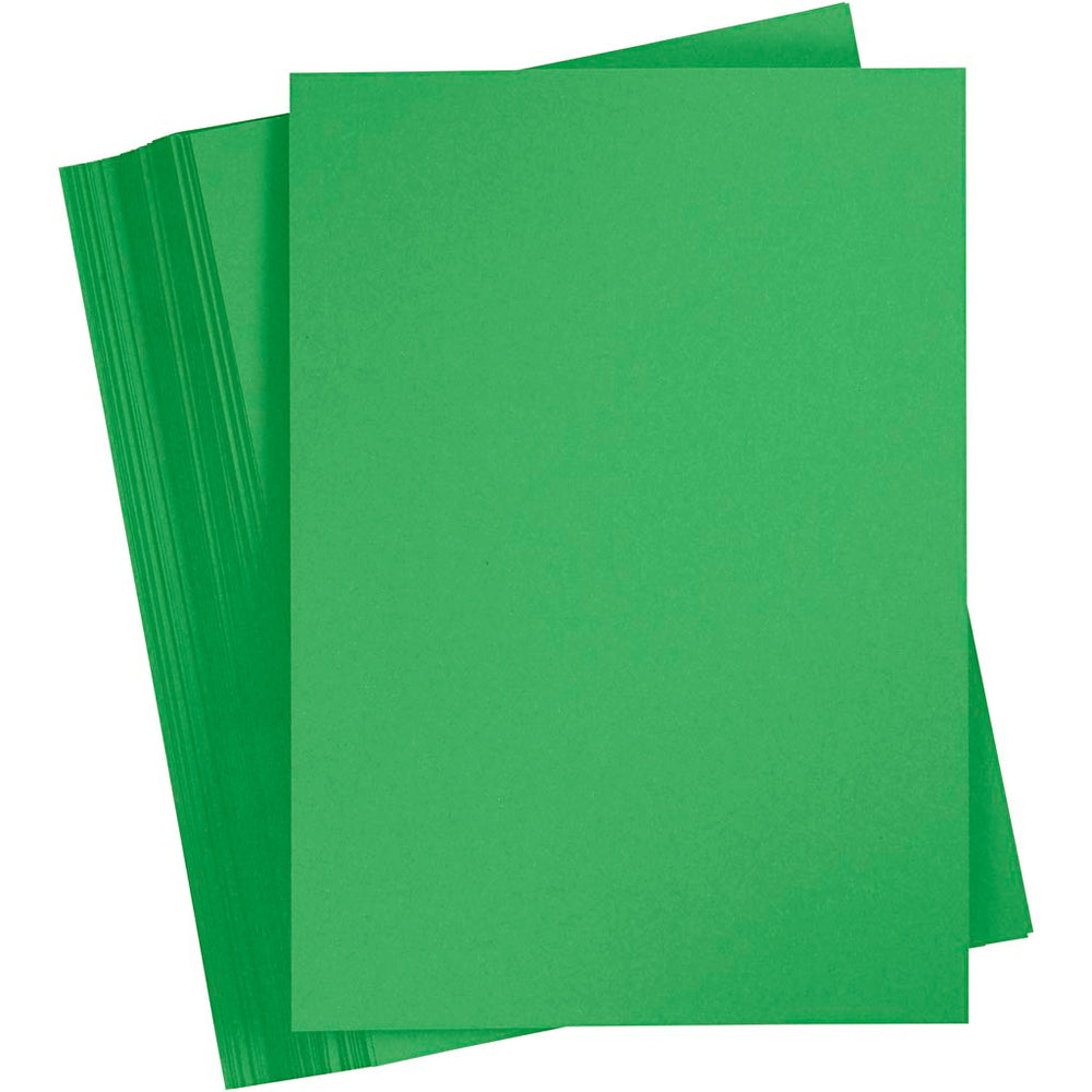 Gekleurd karton, a4, vel 210x297 mm, 180 gr, gras groen, 100 vel 1 doos