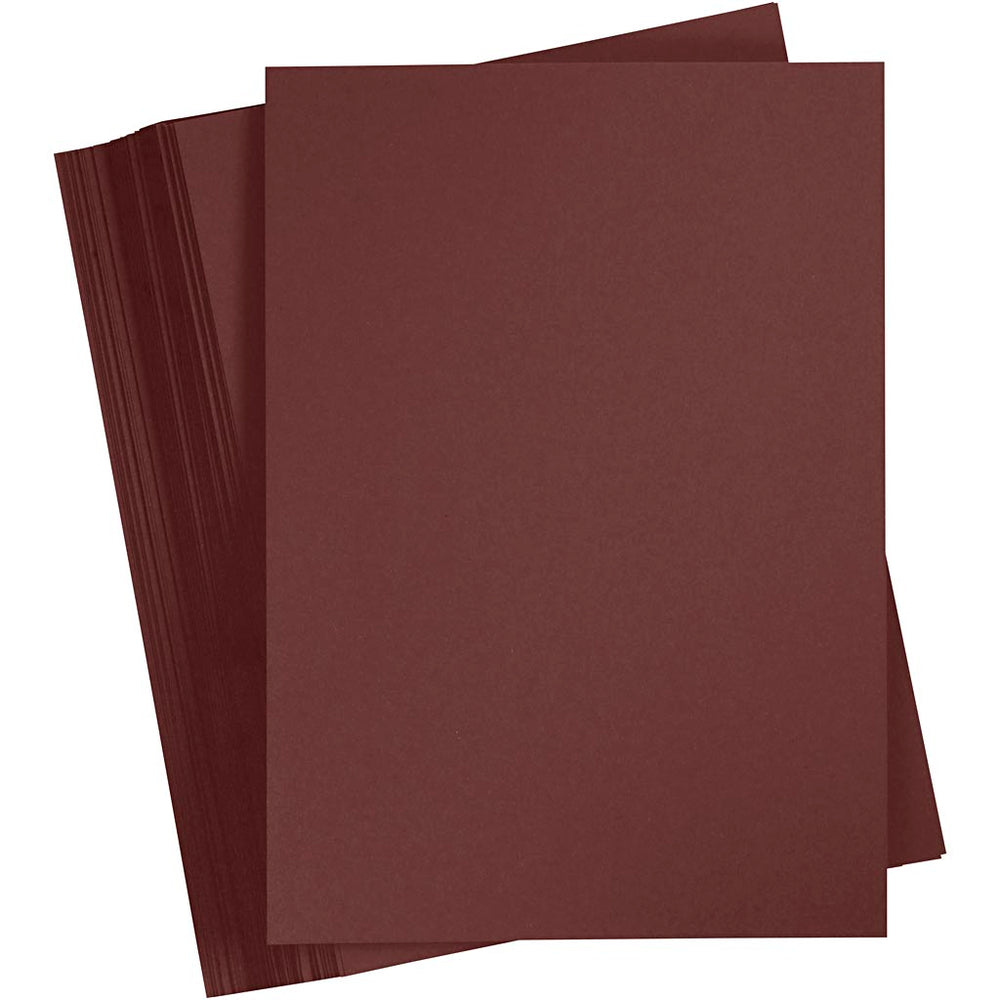 Gekleurd karton, a4, vel 210x297 mm, 180 gr, donkerbruin, 100 vel 1 doos